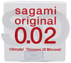 Презервативы Sagami, original 0.02, полиуретан, ультратонкие, гладкие, 19 см, 5,8 см, 3 шт.