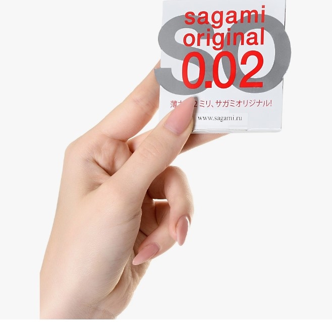 Презервативы Sagami, original 0.02, полиуретан, ультратонкие, гладкие, 19 см, 5,8 см, 3 шт.
