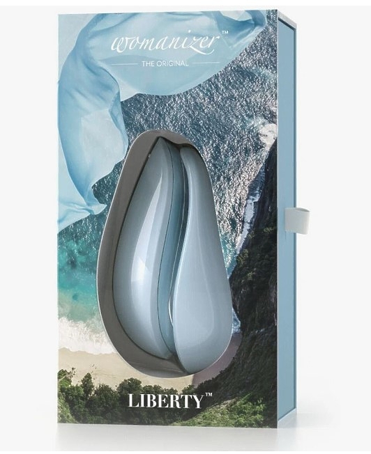 Бесконтактный клиторальный стимулятор Womanizer  Luberty голубой