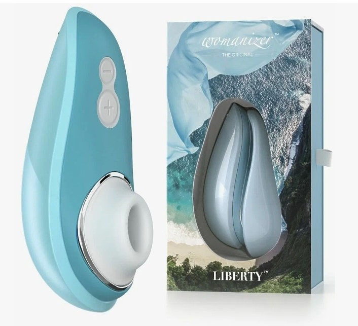 Бесконтактный клиторальный стимулятор Womanizer  Luberty голубой