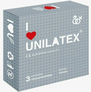 Презервативы с точками Unilatex Dotted - 3 шт.