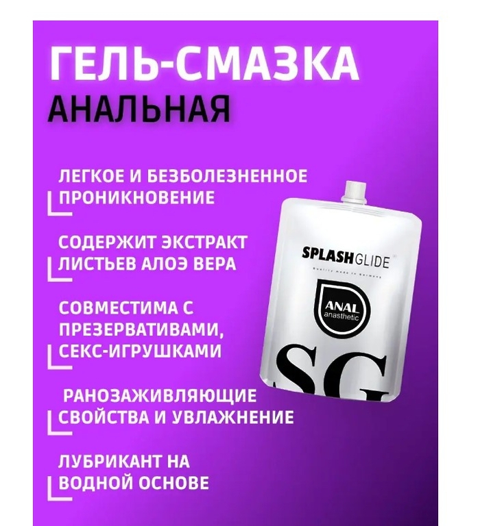 Анальный лубрикант Splashglide ANAL anesthetic, на водной основе, 100 мл