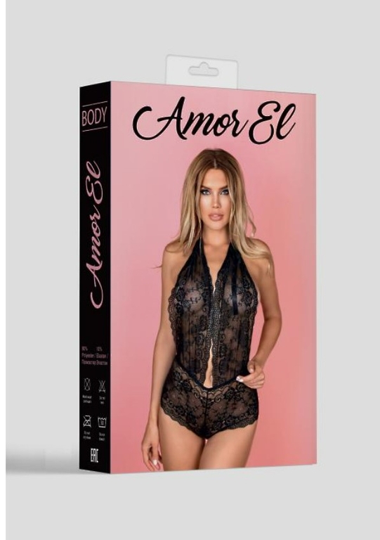 Кружевной боди-комбенизон Aurea черный размер L/XL