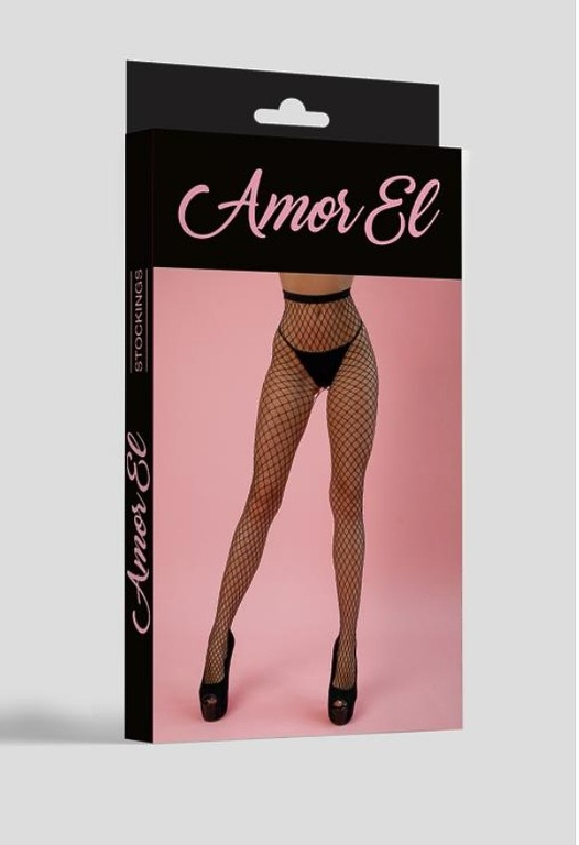 Колготы в мелкую сеточку Amor EL, черный, размер S/L