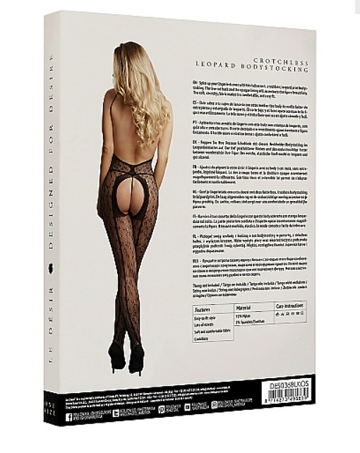Кетсьюит с доступ Leopard,черный, размер: S-XL(42-52)