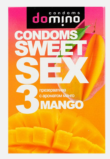 ПРЕЗЕРВАТИВЫ DOMINO SWEET SEX MANGO 3штуки (оральные)