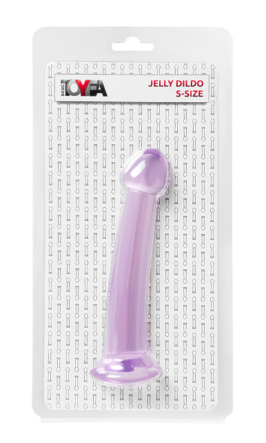 НЕРЕАЛИСТИЧНЫЙ ФАЛЛОИМИТАТОР JELLY DILDO S TOYFA BASIC, TPE, ФИОЛЕТОВЫЙ, 15,5 СМ