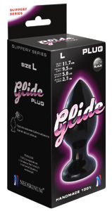 Анальный плаг Glide L, L 95 мм, D 58 мм, цвет чёрный 