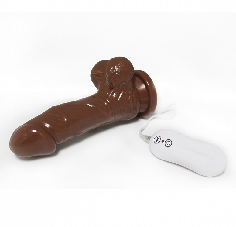 ВИБРАТОР 10 MODE VIBRATING 7 INCH REALISTIC COCK BROWN