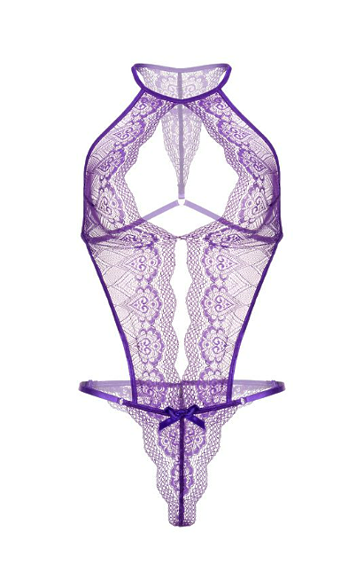 Боди Candy Girl London кружевное, фиолетовое, OS