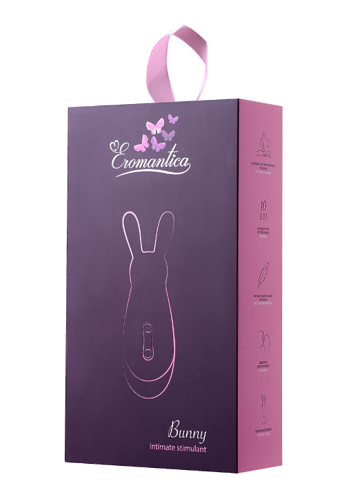 СТИМУЛЯТОР ЭРОГЕННЫХ ЗОН EROMANTICA BUNNY, СИЛИКОН, ФИОЛЕТОВЫЙ, 12,5