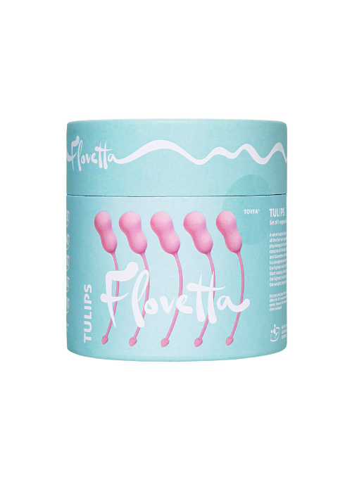 НАБОР ВАГИНАЛЬНЫХ ШАРИКОВ FLOVETTA BY TOYFA TULIPS, СИЛИКОН, РОЗОВЫЙ, 5,3 СМ