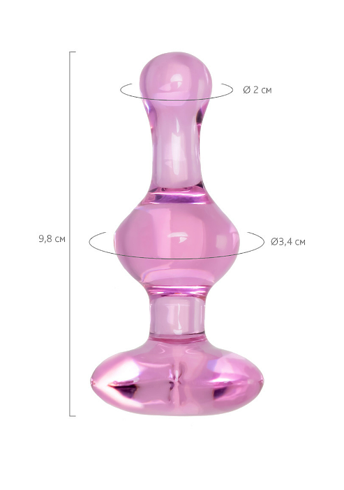 АНАЛЬНАЯ ВТУЛКА SEXUS GLASS, СТЕКЛО, РОЗОВАЯ, 9,8 СМ