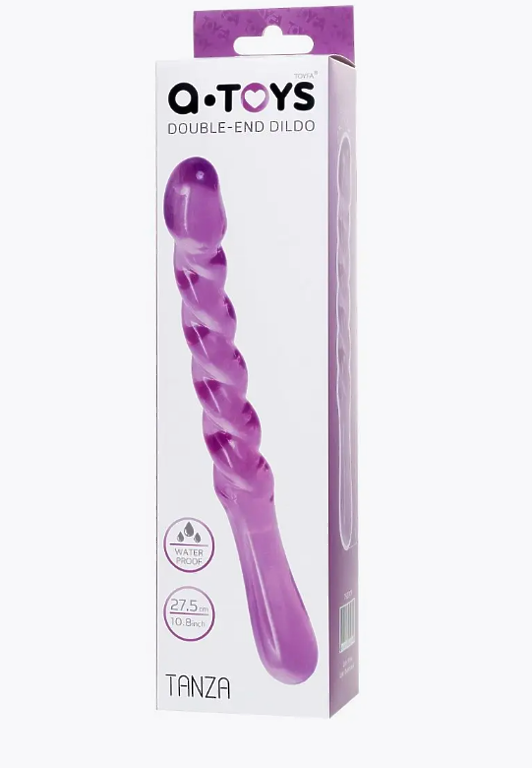 Двусторонний фаллоимитатор A-Toys by TOYFA Tanza, TPE, фиолетовый, 27,5 см