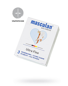 ПРЕЗЕРВАТИВЫ MASCULAN 2 ULTRA FINE (ОСОБО ТОНКИЙ С ОБИЛЬНОЙ СМАЗКОЙ) 3 штуки