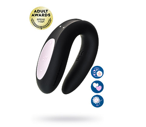 Многофункциональный стимулятор для пар Satisfyer Partner Double Joy, силикон, чёрный, 18 см