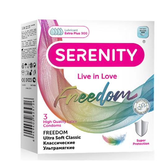 Serenity FREEDOM Ultra Soft 3 шт. Classic Ультрамягкие Презервативы Классические