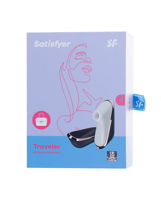Вакуумно-волновой стимулятор клитора Satisfyer Traveler, силикон, баклажан, 10,7 см