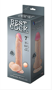 Фаллоимитатор неоскин BEST COCK 7" на присоске, L 165 мм D 42 мм