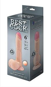 Фаллоимитатор неоскин BEST COCK 6" на присоске, L 190 мм D 38 мм
