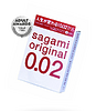 Презервативы Sagami, original 0.02, полиуретан, ультратонкие, гладкие, 19 см, 5,8 см, 3 шт.