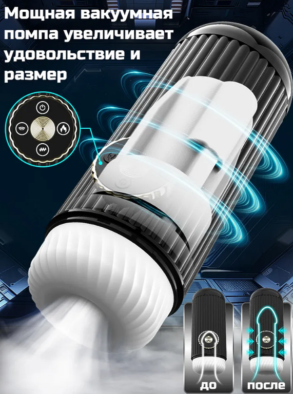 мастурбатор автоматический ,мастурбатор для мужчин,черный,23см
